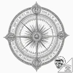 A beautiful, ornate sundial, its shadow point… – tattoo sketch (№1751976340_0, 08.07.2025 12:05) — tattoovalue.net