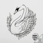 A beautiful, realistic black swan, a symbol o… – tattoo sketch (№1751976512_0, 08.07.2025 12:08) — tattoovalue.net