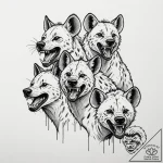 A pack of hyenas, laughing menacingly, tattoo… – tattoo sketch (№1751977681_0, 08.07.2025 12:28) — tattoovalue.net