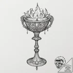 A beautiful, ornate chalice, filled with a da… – tattoo sketch (№1751977915_0, 08.07.2025 12:31) — tattoovalue.net