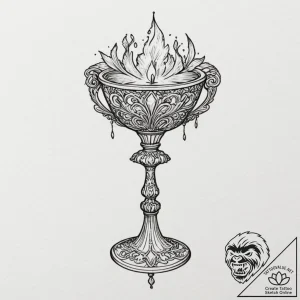 A beautiful, ornate chalice, filled with a da… – tattoo sketch (№1751977915_0, 08.07.2025 12:31) — tattoovalue.net