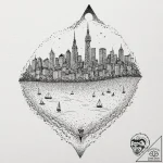 A simple drawing of a city skyline, but it’s… – tattoo sketch (№1751984072_0, 08.07.2025 14:14) — tattoovalue.net