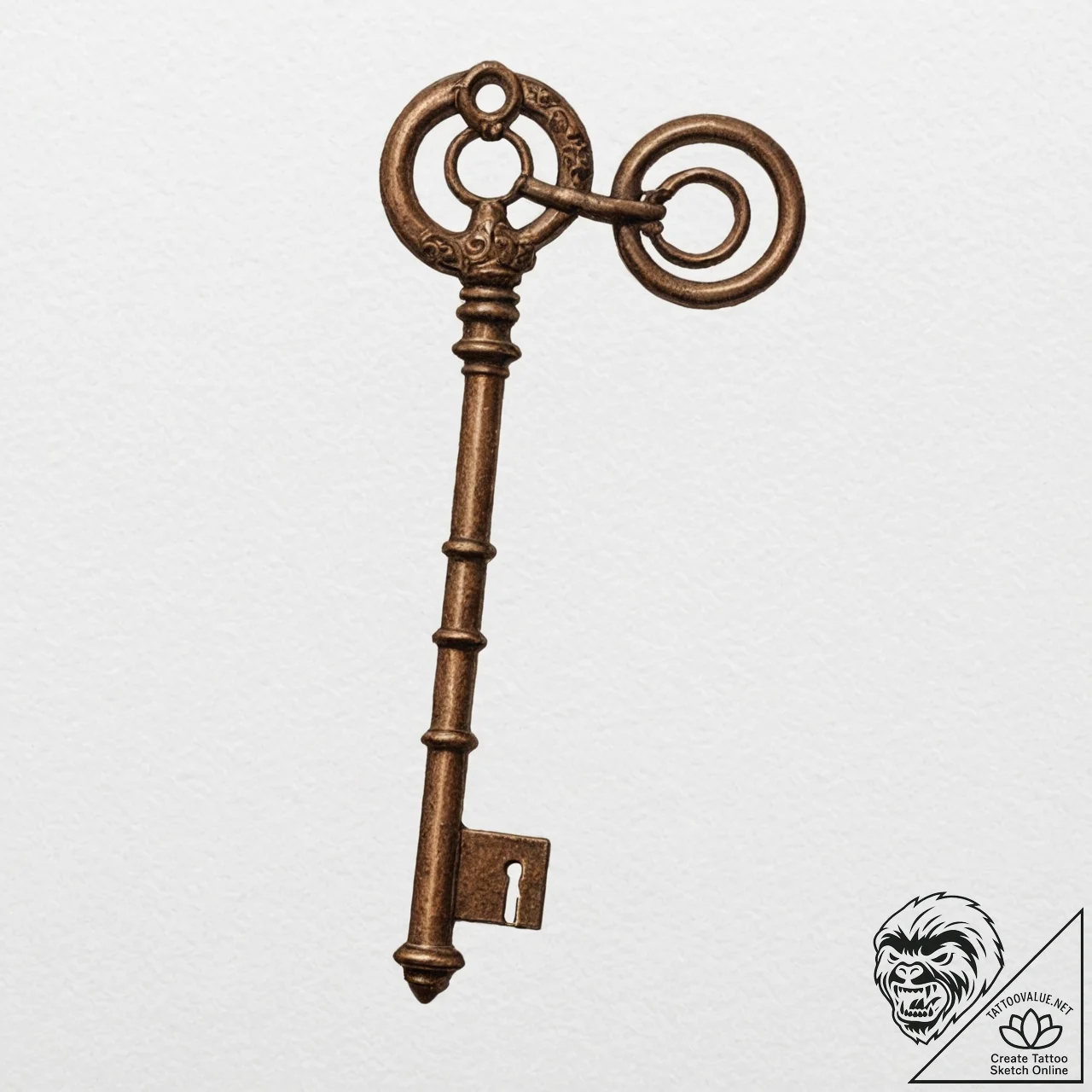 A rusty key, symbolizing a non-existent door - tattoo sketch (№1751984237_0, 08.07.2025 14:17) — tattoovalue.net