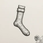 A single, lonely sock, tattoo flash sheet des… – tattoo sketch (№1751984920_0, 08.07.2025 14:28) — tattoovalue.net