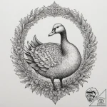 A powerful migratory goose, at the head of it… – tattoo sketch (№1751985007_0, 08.07.2025 14:30) — tattoovalue.net