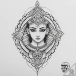 A beautiful, detailed drawing of a sphinx or… – tattoo sketch (№1751985174_0, 08.07.2025 14:32) — tattoovalue.net
