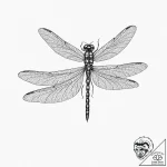 A delicate dragonfly, its wings are made of i… – tattoo sketch (№1751985981_0, 08.07.2025 14:46) — tattoovalue.net