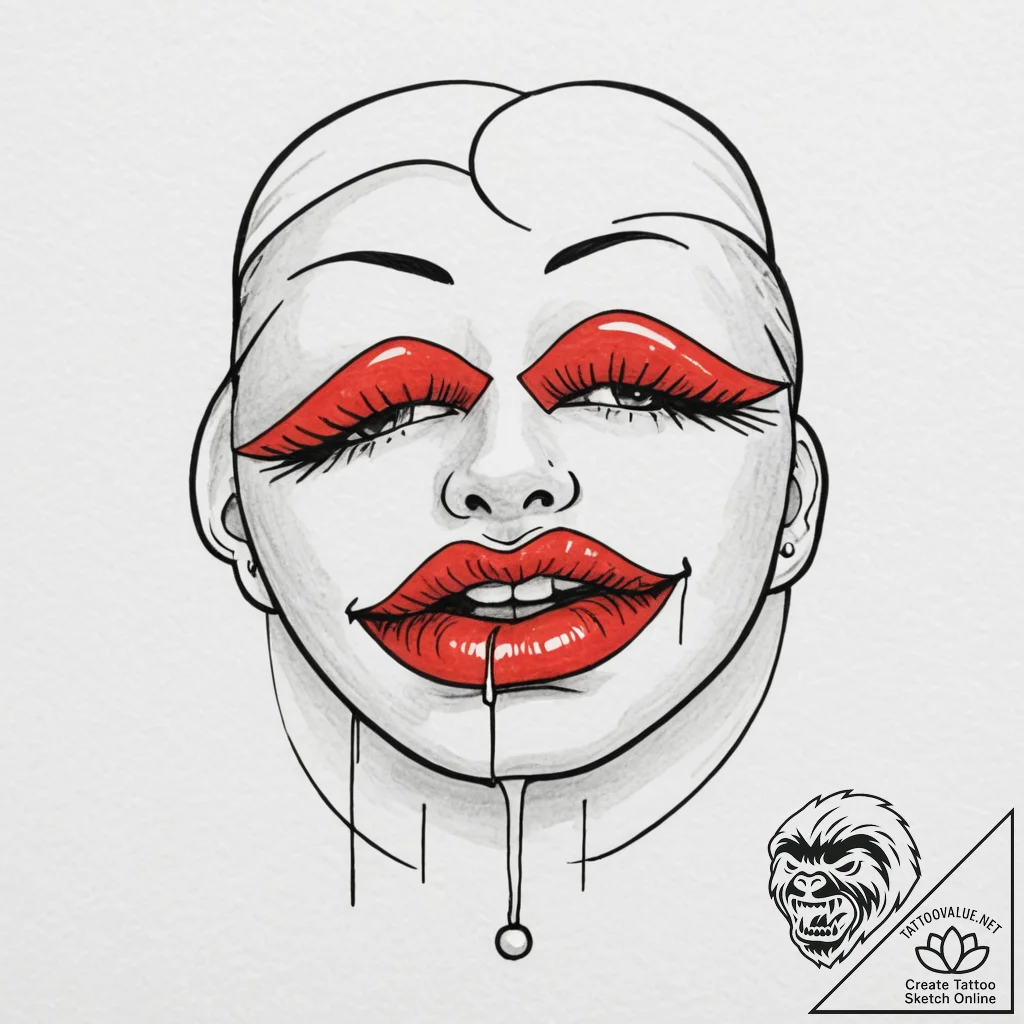 A single, perfect pearl, held between two red... - tattoo sketch (№1751986660_0, 08.07.2025 14:57) — tattoovalue.net