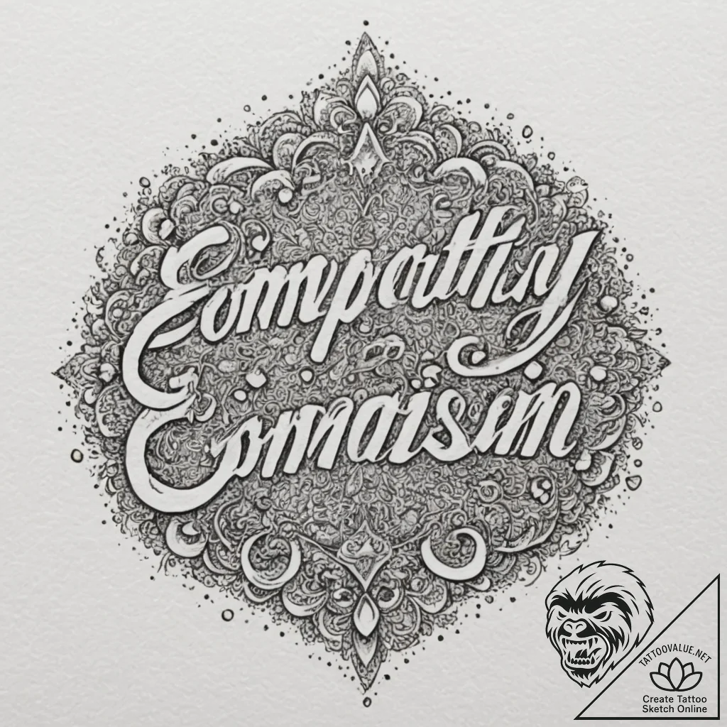 A single, powerful word like "empathy" or "co... - tattoo sketch (№1751988327_0, 08.07.2025 15:25) — tattoovalue.net