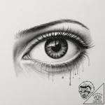 A human eye, but it is filled with pure, burn… – tattoo sketch (№1751989161_0, 08.07.2025 15:39) — tattoovalue.net