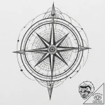A compass, its needle is broken and spinning,… – tattoo sketch (№1751989329_0, 08.07.2025 15:42) — tattoovalue.net