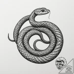A snake, its scales are tiny, shimmering jewe… – tattoo sketch (№1751989413_0, 08.07.2025 15:43) — tattoovalue.net