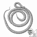 A beautiful, ornate whip, coiled like a snake – tattoo sketch (№1751996787_0, 08.07.2025 17:46) — tattoovalue.net