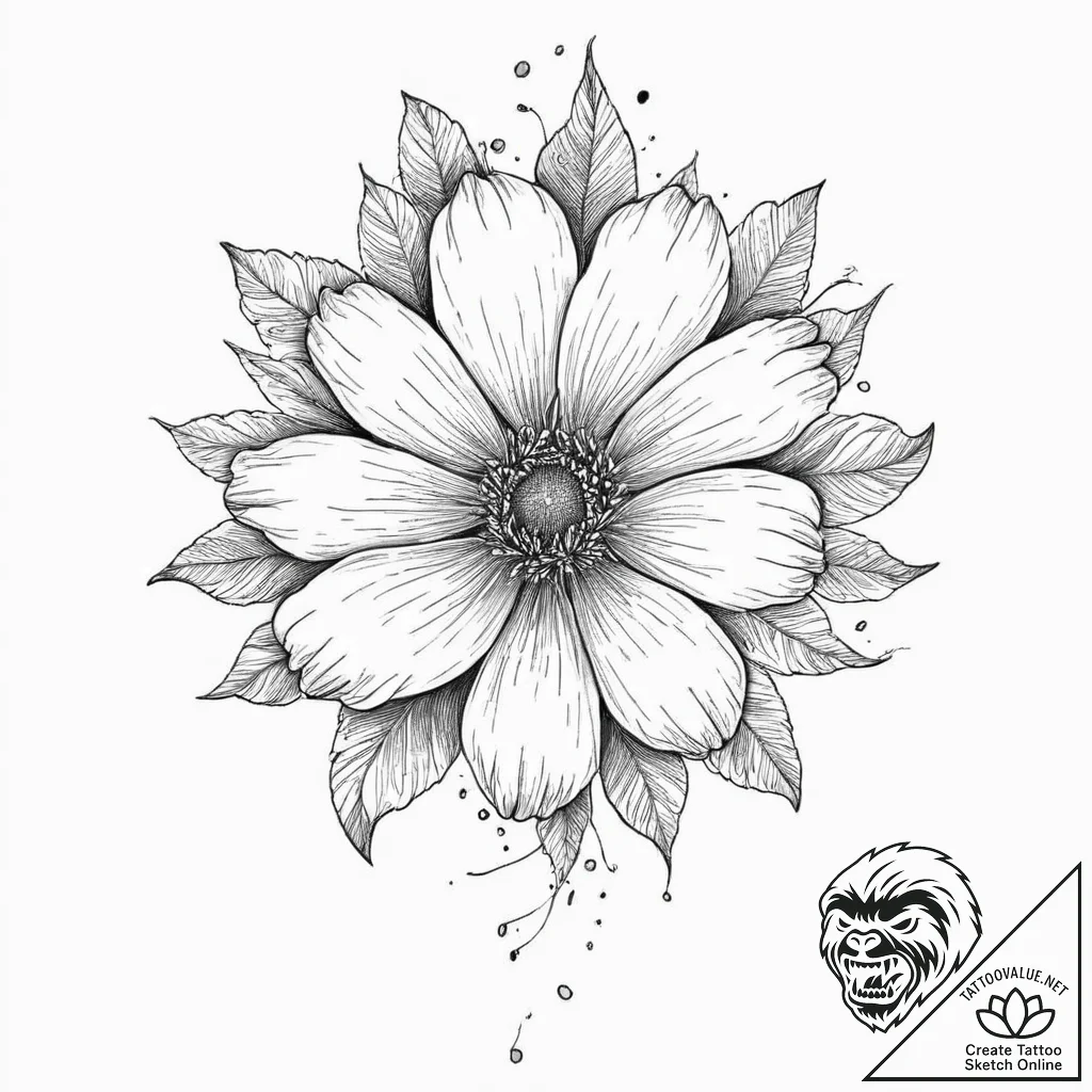 A quote "she's the type of flower that can st... - tattoo sketch (№1751996861_0, 08.07.2025 17:47) — tattoovalue.net