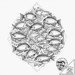 A pack of piranhas, swarming, tattoo line art… – tattoo sketch (№1751997089_0, 08.07.2025 17:51) — tattoovalue.net