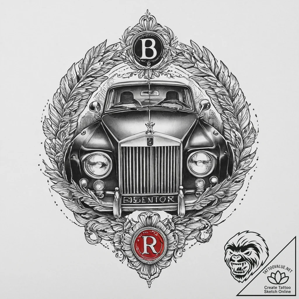 A beautiful, detailed drawing of a classic lu... - tattoo sketch (№1751997562_0, 08.07.2025 17:59) — tattoovalue.net
