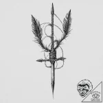 A single, powerful arrow, its tip is a sharp,… – tattoo sketch (№1751997645_0, 08.07.2025 18:00) — tattoovalue.net
