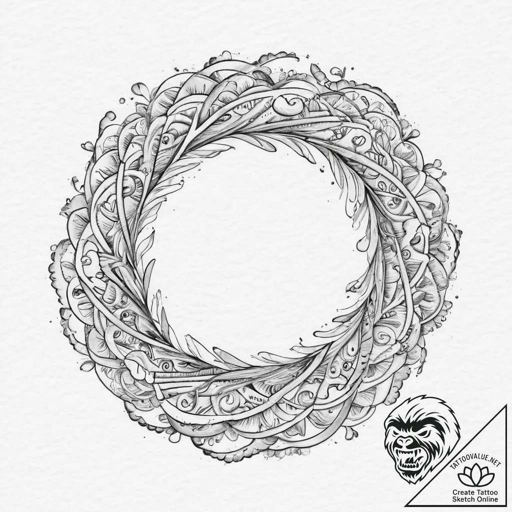 A beautiful, abstract representation of a tho... - tattoo sketch (№1751997727_0, 08.07.2025 18:02) — tattoovalue.net