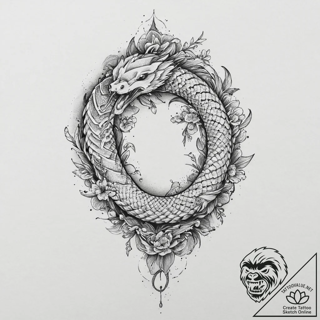 A snake, coiled around a dagger, a symbol of... - tattoo sketch (№1751997896_0, 08.07.2025 18:04) — tattoovalue.net