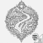 A beautiful, ornate map, with a clear, marked… – tattoo sketch (№1751998063_0, 08.07.2025 18:07) — tattoovalue.net
