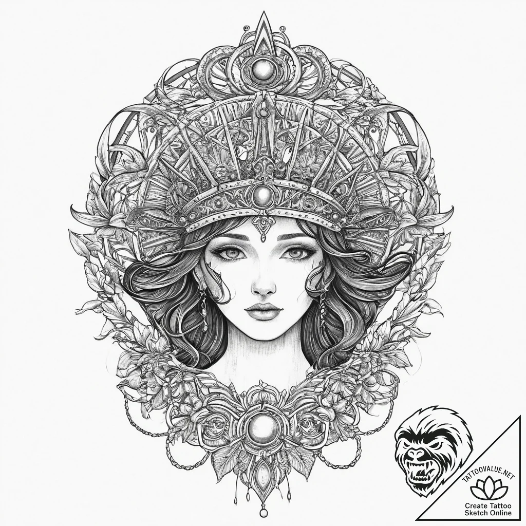A beautiful, ornate helm of a ship, held stea... - tattoo sketch (№1751999894_0, 08.07.2025 18:38) — tattoovalue.net