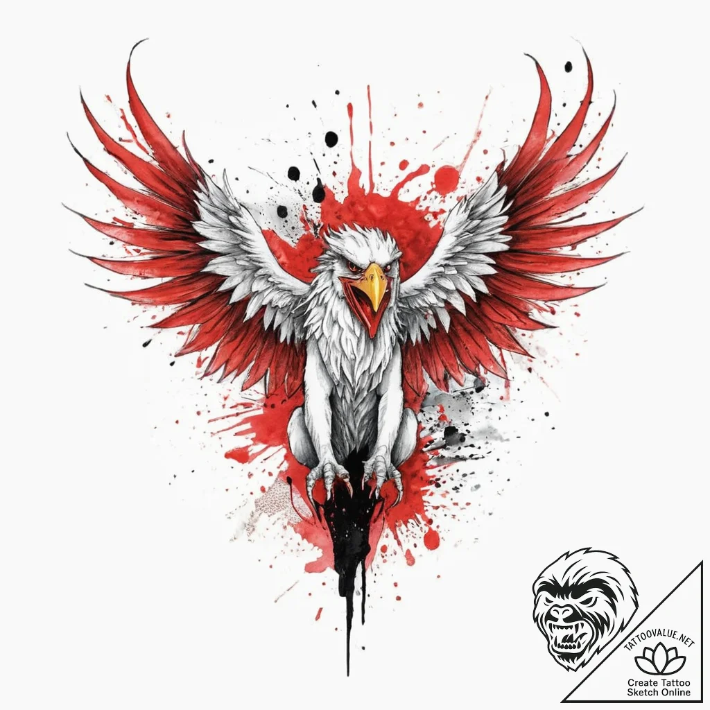 A beautiful, but fierce griffin, its talons s... - tattoo sketch (№1751999977_0, 08.07.2025 18:39) — tattoovalue.net