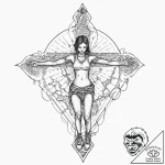 A girl whose body is covered in a map of the… – tattoo sketch (№1752000724_0, 08.07.2025 18:52) — tattoovalue.net