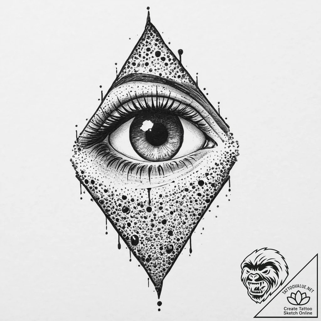 A single, black tear, but it is made of obsid... - tattoo sketch (№1752001058_0, 08.07.2025 18:57) — tattoovalue.net