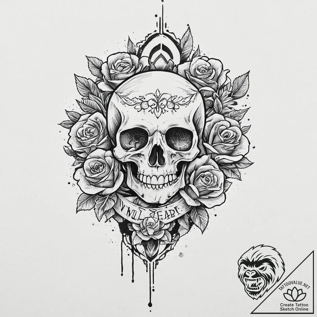 A quote "wild heart, gypsy soul", ink illustr... - tattoo sketch (№1752003246_0, 08.07.2025 19:34) — tattoovalue.net