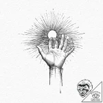 A human hand, reaching out of dark water to g… – tattoo sketch (№1752003417_0, 08.07.2025 19:36) — tattoovalue.net