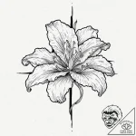 A beautiful, blooming lily flower, a symbol o… – tattoo sketch (№1752003758_0, 08.07.2025 19:42) — tattoovalue.net