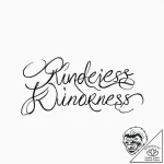 A single, powerful word “kindness”, in a soft… – tattoo sketch (№1752004185_0, 08.07.2025 19:49) — tattoovalue.net