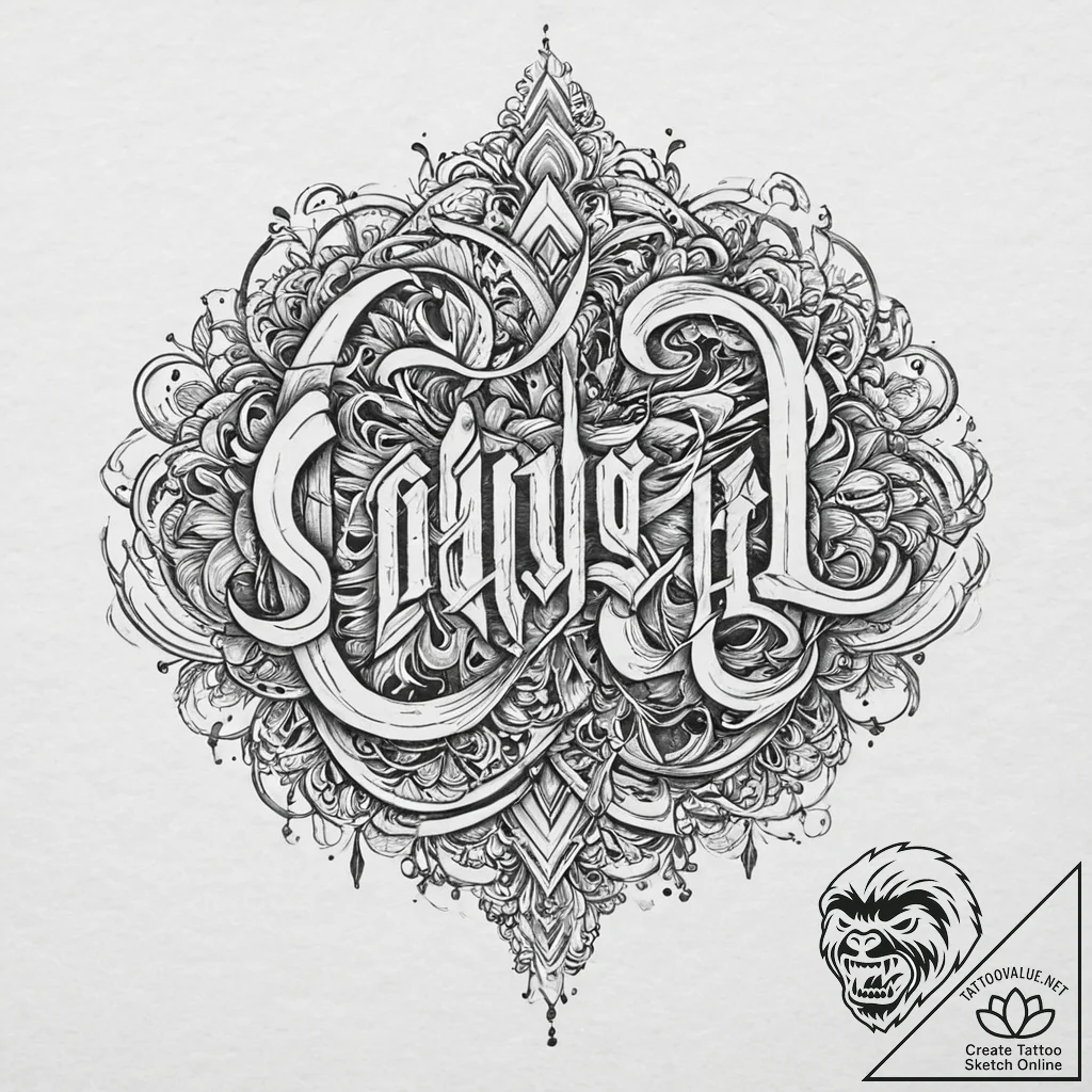 A single, powerful word "savage" or "feral",... - tattoo sketch (№1752004527_0, 08.07.2025 19:55) — tattoovalue.net