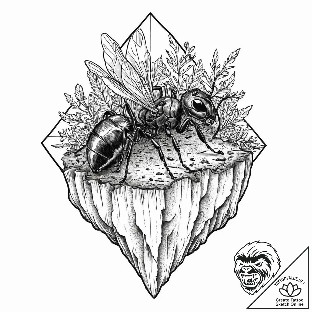 A beautiful, but strong carpenter ant, buildi... - tattoo sketch (№1752004779_0, 08.07.2025 19:59) — tattoovalue.net