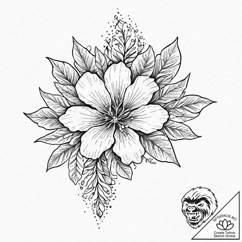 A beautiful, but poisonous flower, like olean... - tattoo sketch (№1752005036_0, 08.07.2025 20:03) — tattoovalue.net