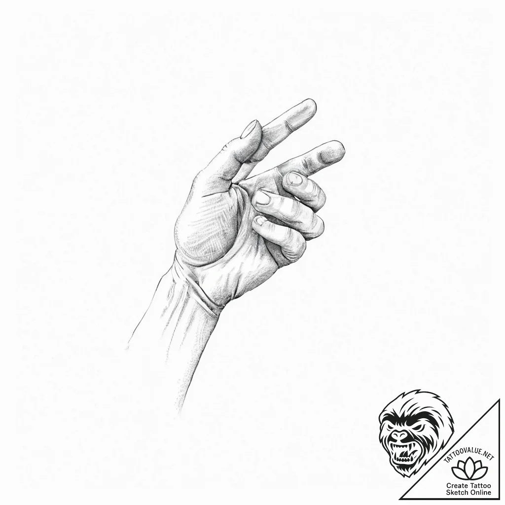 A human hand, gently guiding a lost child - tattoo sketch (№1752007332_0, 08.07.2025 20:42) — tattoovalue.net