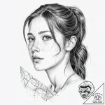 A girl whose freckles connect to form a secre… – tattoo sketch (№1752008954_0, 08.07.2025 21:09) — tattoovalue.net