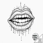 A human mouth, with a forked, serpentine tong… – tattoo sketch (№1752009210_0, 08.07.2025 21:13) — tattoovalue.net