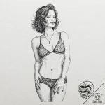 A girl whose body is covered in the words of… – tattoo sketch (№1752009812_0, 08.07.2025 21:23) — tattoovalue.net