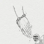 A single, perfect strand of pearls, wrapping… – tattoo sketch (№1752010326_0, 08.07.2025 21:32) — tattoovalue.net