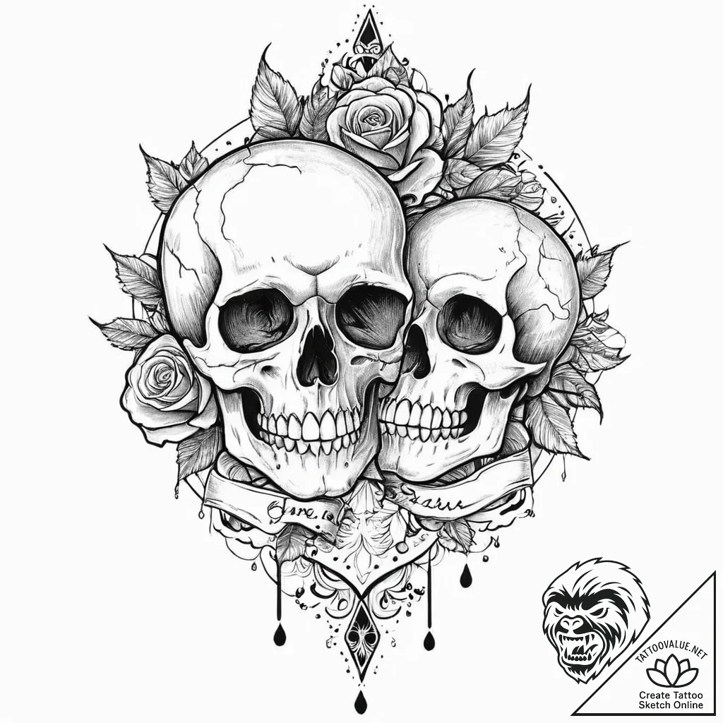 A beautiful, but deadly vampire, its fangs ba... - tattoo sketch (№1752011012_0, 08.07.2025 21:43) — tattoovalue.net