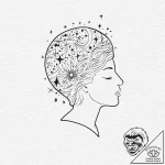 A human silhouette, filled with a starry nigh… – tattoo sketch (№1752011268_0, 08.07.2025 21:47) — tattoovalue.net