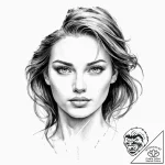 A beautiful, realistic woman’s portrait, with… – tattoo sketch (№1752012125_0, 08.07.2025 22:02) — tattoovalue.net