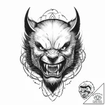 A powerful wolverine, a symbol of tenacity an… – tattoo sketch (№1752012465_0, 08.07.2025 22:07) — tattoovalue.net