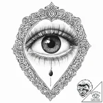 A human eye, looking through a keyhole at a b… – tattoo sketch (№1752012635_0, 08.07.2025 22:10) — tattoovalue.net