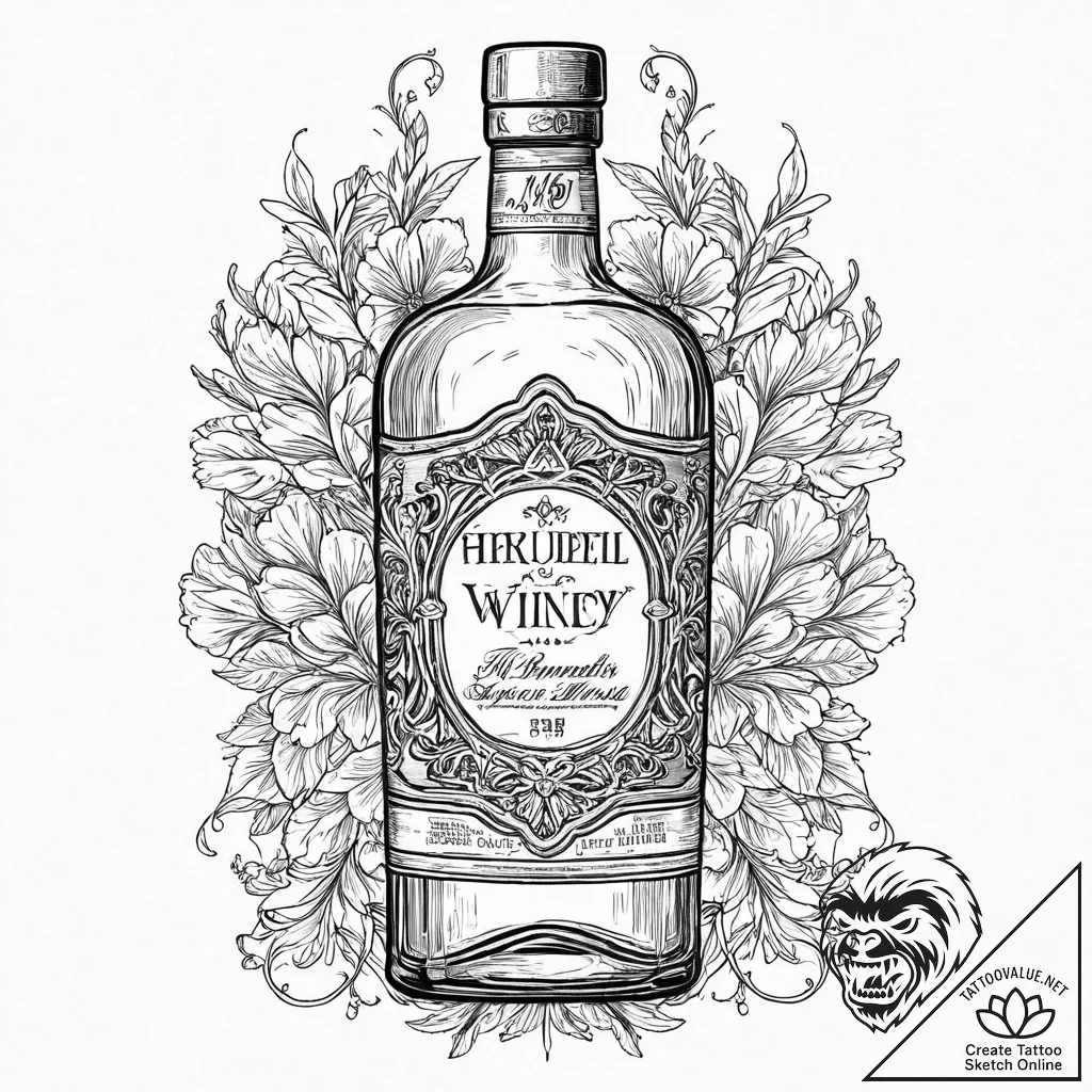 A beautiful, detailed drawing of a vintage bo... - tattoo sketch (№1752012976_0, 08.07.2025 22:16) — tattoovalue.net