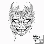 A beautiful masquerade mask, but it has a cru… – tattoo sketch (№1752013062_0, 08.07.2025 22:17) — tattoovalue.net