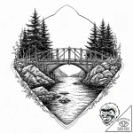 A beautiful, strong bridge, connecting two sh… – tattoo sketch (№1752014248_0, 08.07.2025 22:37) — tattoovalue.net