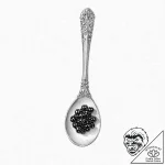 A single, perfect, glistening caviar spoon – tattoo sketch (№1752014331_0, 08.07.2025 22:38) — tattoovalue.net