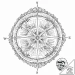 A compass, its needle is locked firmly on nor… – tattoo sketch (№1752014417_0, 08.07.2025 22:40) — tattoovalue.net